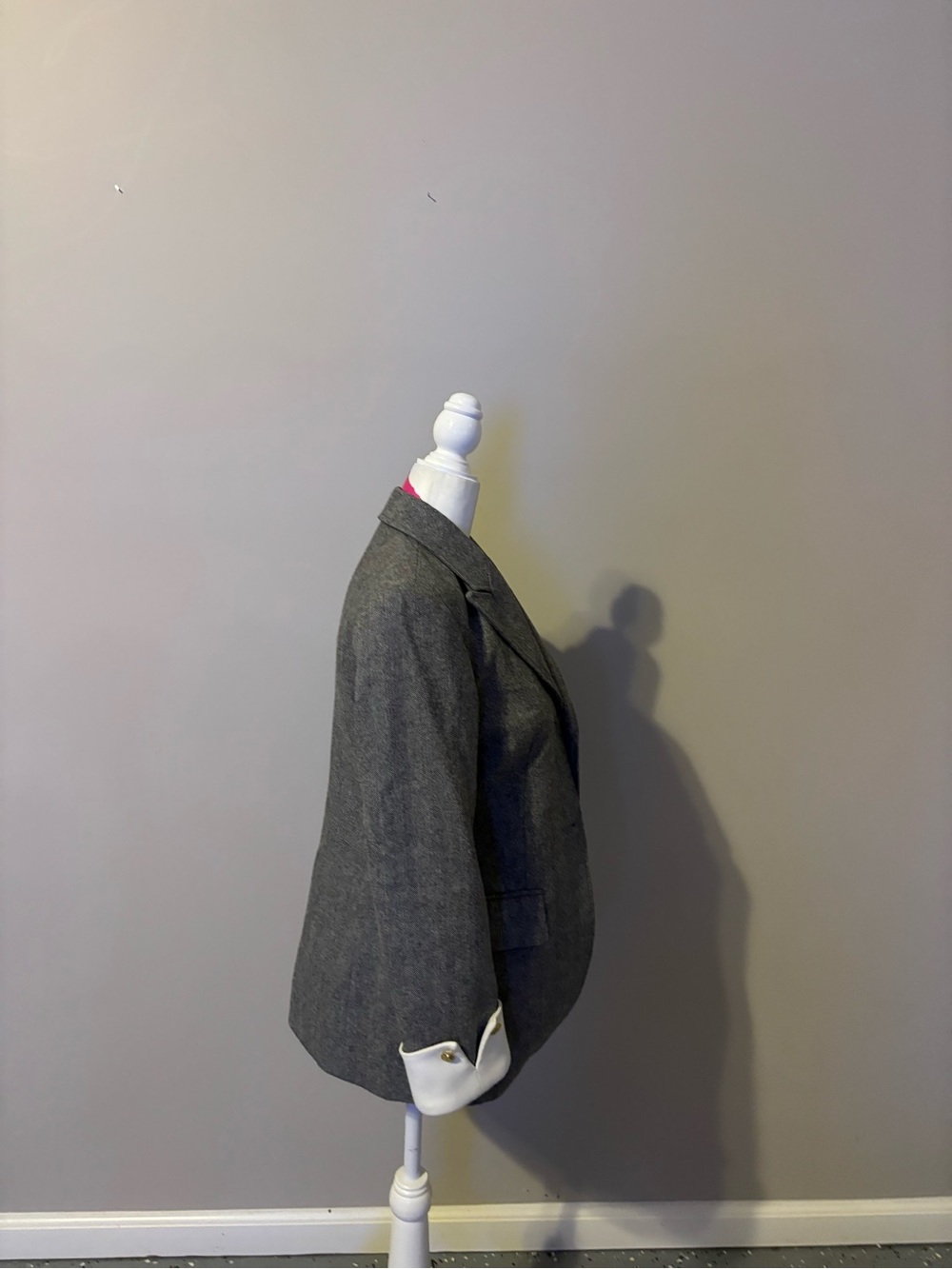 Size M - BALMAIN grav herringbone blazer - Picture 5 of 5